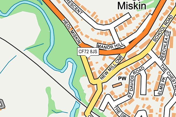 CF72 8JS map - OS OpenMap – Local (Ordnance Survey)