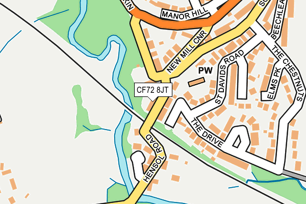 CF72 8JT map - OS OpenMap – Local (Ordnance Survey)