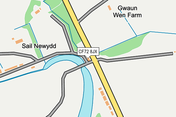 CF72 8JX map - OS OpenMap – Local (Ordnance Survey)