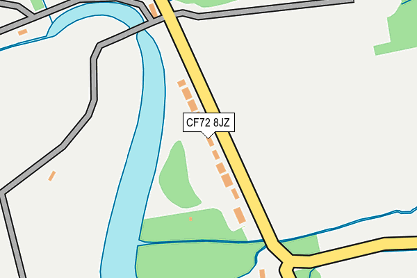 CF72 8JZ map - OS OpenMap – Local (Ordnance Survey)