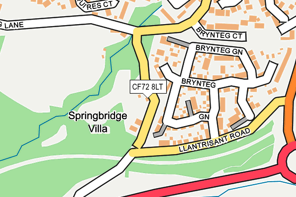 CF72 8LT map - OS OpenMap – Local (Ordnance Survey)