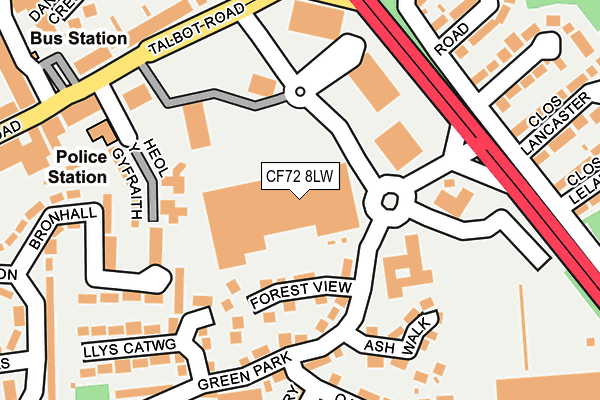 CF72 8LW map - OS OpenMap – Local (Ordnance Survey)