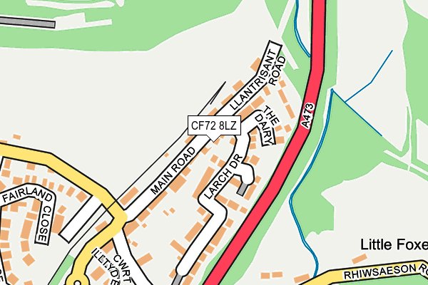 CF72 8LZ map - OS OpenMap – Local (Ordnance Survey)
