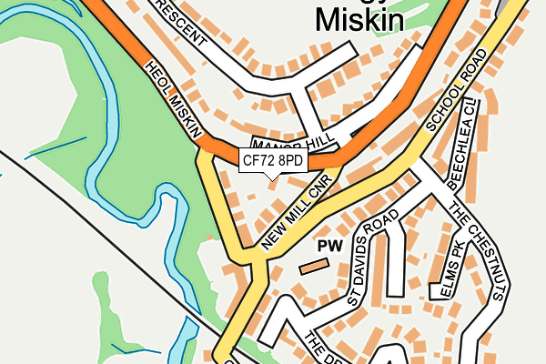CF72 8PD map - OS OpenMap – Local (Ordnance Survey)