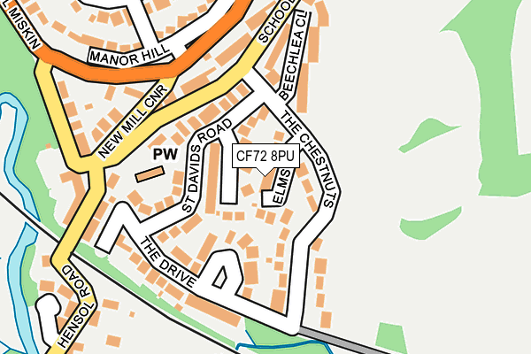CF72 8PU map - OS OpenMap – Local (Ordnance Survey)
