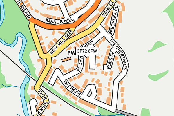 CF72 8PW map - OS OpenMap – Local (Ordnance Survey)