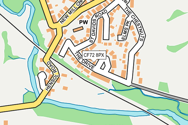 CF72 8PX map - OS OpenMap – Local (Ordnance Survey)