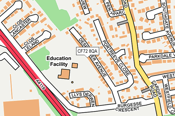 CF72 8QA map - OS OpenMap – Local (Ordnance Survey)