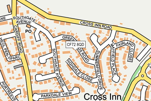 CF72 8QD map - OS OpenMap – Local (Ordnance Survey)
