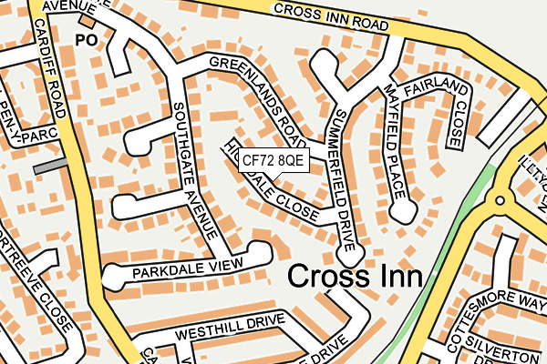 CF72 8QE map - OS OpenMap – Local (Ordnance Survey)