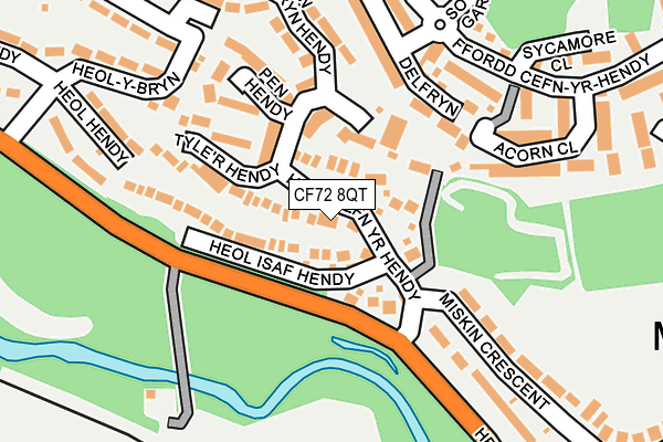 CF72 8QT map - OS OpenMap – Local (Ordnance Survey)