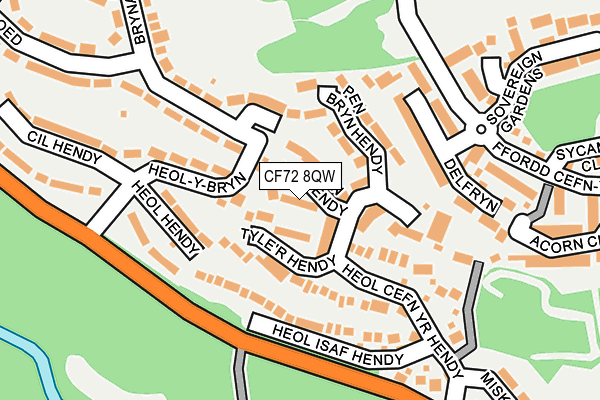 CF72 8QW map - OS OpenMap – Local (Ordnance Survey)