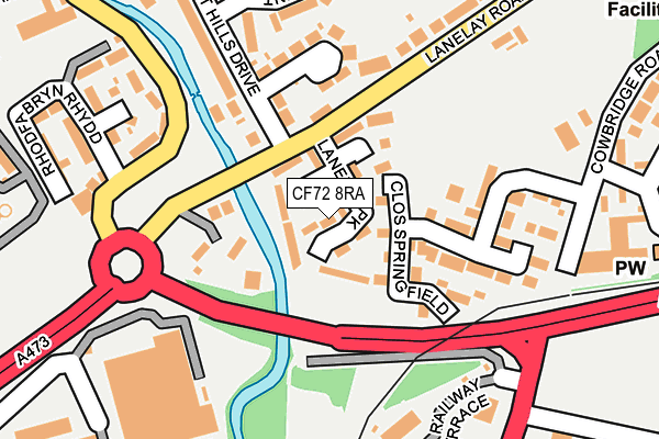 CF72 8RA map - OS OpenMap – Local (Ordnance Survey)
