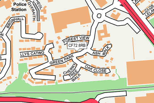 CF72 8RB map - OS OpenMap – Local (Ordnance Survey)