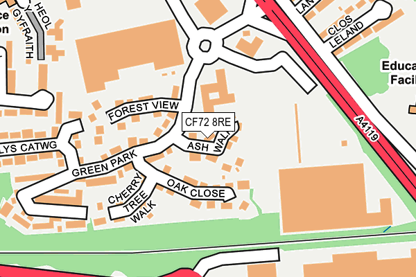 CF72 8RE map - OS OpenMap – Local (Ordnance Survey)