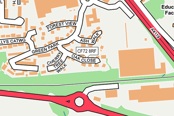 CF72 8RF map - OS OpenMap – Local (Ordnance Survey)