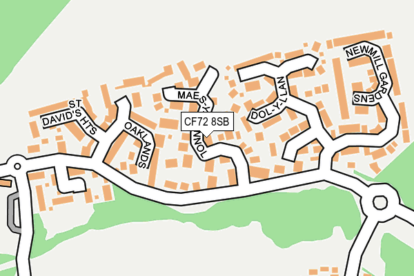 CF72 8SB map - OS OpenMap – Local (Ordnance Survey)