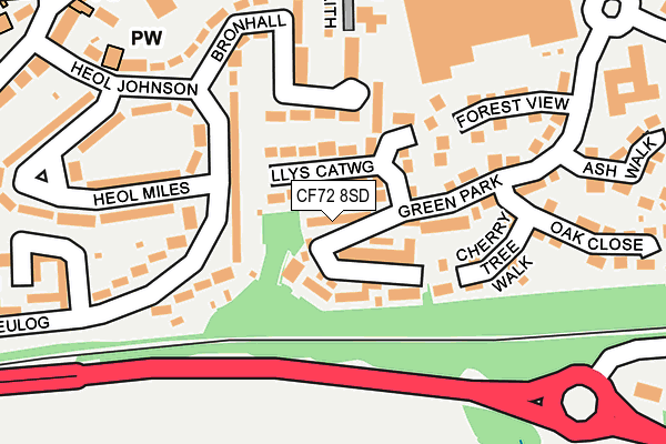 CF72 8SD map - OS OpenMap – Local (Ordnance Survey)