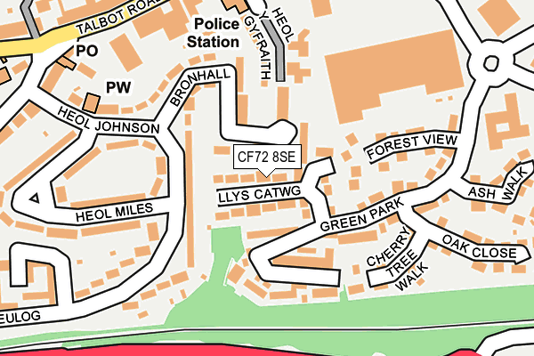 CF72 8SE map - OS OpenMap – Local (Ordnance Survey)