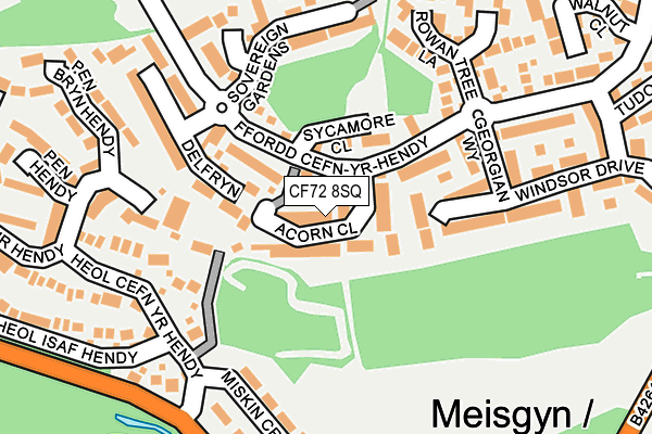 CF72 8SQ map - OS OpenMap – Local (Ordnance Survey)