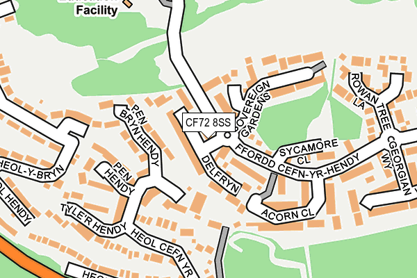 CF72 8SS map - OS OpenMap – Local (Ordnance Survey)