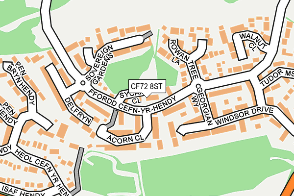 CF72 8ST map - OS OpenMap – Local (Ordnance Survey)