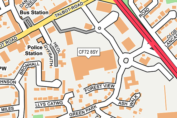 CF72 8SY map - OS OpenMap – Local (Ordnance Survey)