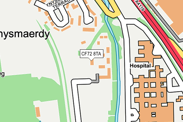 CF72 8TA map - OS OpenMap – Local (Ordnance Survey)