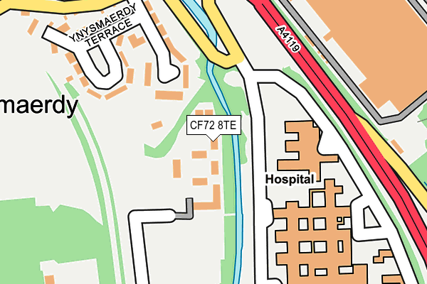 CF72 8TE map - OS OpenMap – Local (Ordnance Survey)