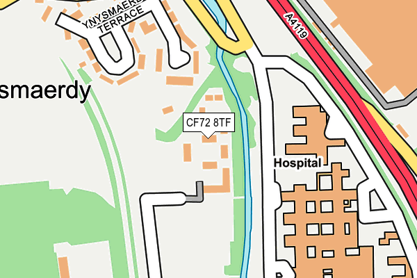 CF72 8TF map - OS OpenMap – Local (Ordnance Survey)