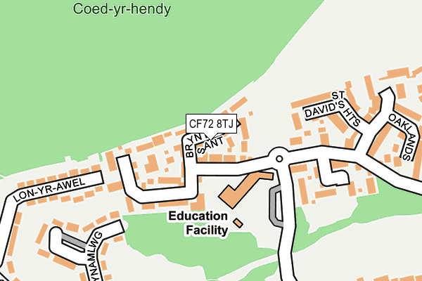 CF72 8TJ map - OS OpenMap – Local (Ordnance Survey)