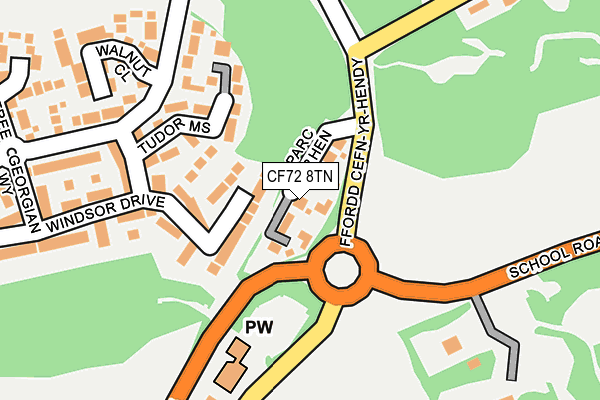 CF72 8TN map - OS OpenMap – Local (Ordnance Survey)