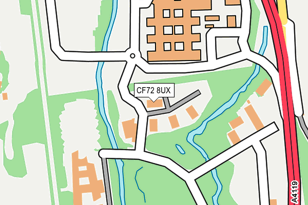 CF72 8UX map - OS OpenMap – Local (Ordnance Survey)