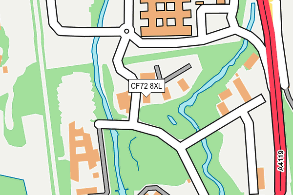 CF72 8XL map - OS OpenMap – Local (Ordnance Survey)