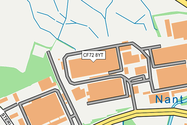 CF72 8YT map - OS OpenMap – Local (Ordnance Survey)