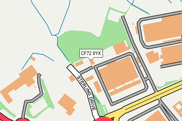 CF72 8YX map - OS OpenMap – Local (Ordnance Survey)