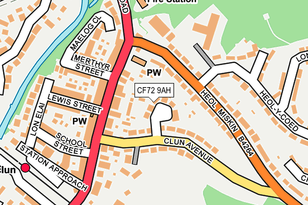CF72 9AH map - OS OpenMap – Local (Ordnance Survey)