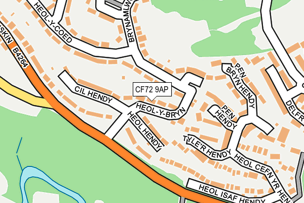 CF72 9AP map - OS OpenMap – Local (Ordnance Survey)