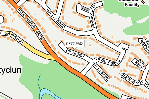 CF72 9AQ map - OS OpenMap – Local (Ordnance Survey)