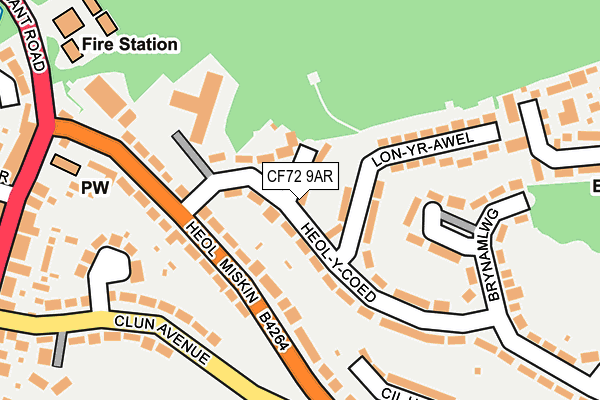 CF72 9AR map - OS OpenMap – Local (Ordnance Survey)