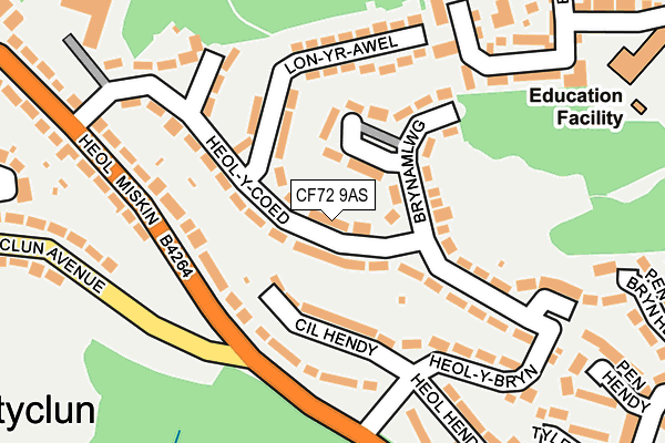 CF72 9AS map - OS OpenMap – Local (Ordnance Survey)