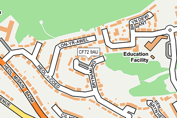 CF72 9AU map - OS OpenMap – Local (Ordnance Survey)