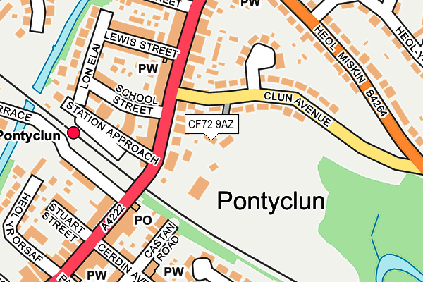 CF72 9AZ map - OS OpenMap – Local (Ordnance Survey)