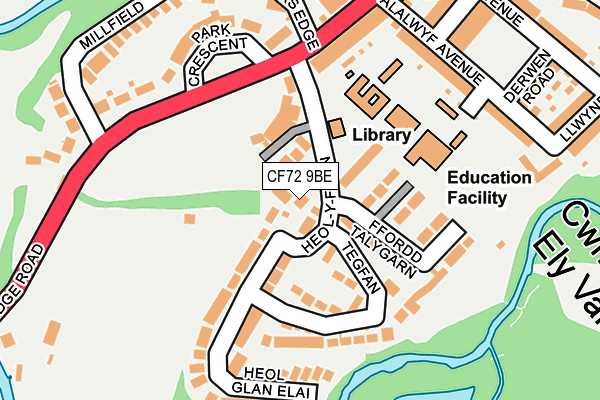 CF72 9BE map - OS OpenMap – Local (Ordnance Survey)