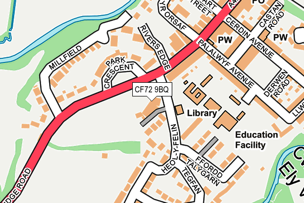 CF72 9BQ map - OS OpenMap – Local (Ordnance Survey)