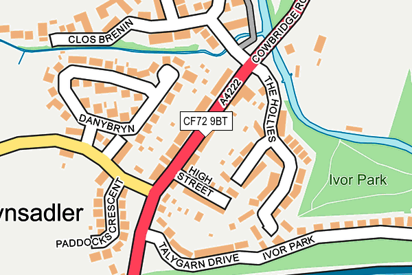 CF72 9BT map - OS OpenMap – Local (Ordnance Survey)