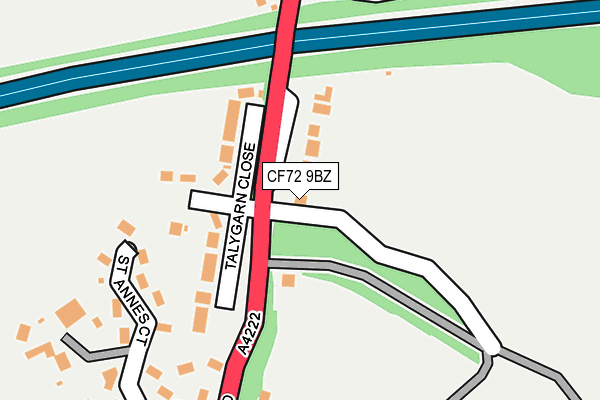 CF72 9BZ map - OS OpenMap – Local (Ordnance Survey)