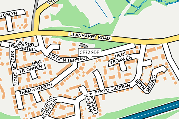 CF72 9DF map - OS OpenMap – Local (Ordnance Survey)