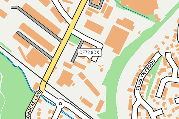 CF72 9DX map - OS OpenMap – Local (Ordnance Survey)