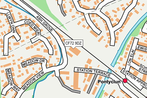 CF72 9DZ map - OS OpenMap – Local (Ordnance Survey)